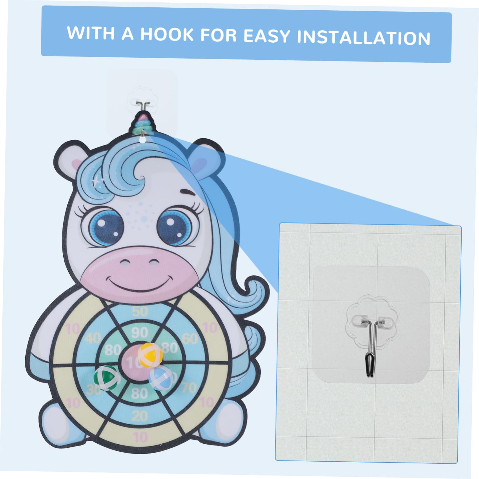 BESPORTBLE 2 Pack Sticky Balls Dart Board Set - Fun Indoor/Outdoor Throwing Game for Kids & Adults - Perfect for Family Game Night, Birthday Parties & Classroom Activities