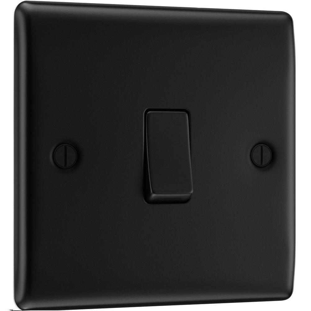 BG Nexus Metal Matt Black Intermediate Light Switch NFB13 - Modern Electrical Switch for Home & Office - Perfect for Living Room, Bedroom, and Commercial Spaces