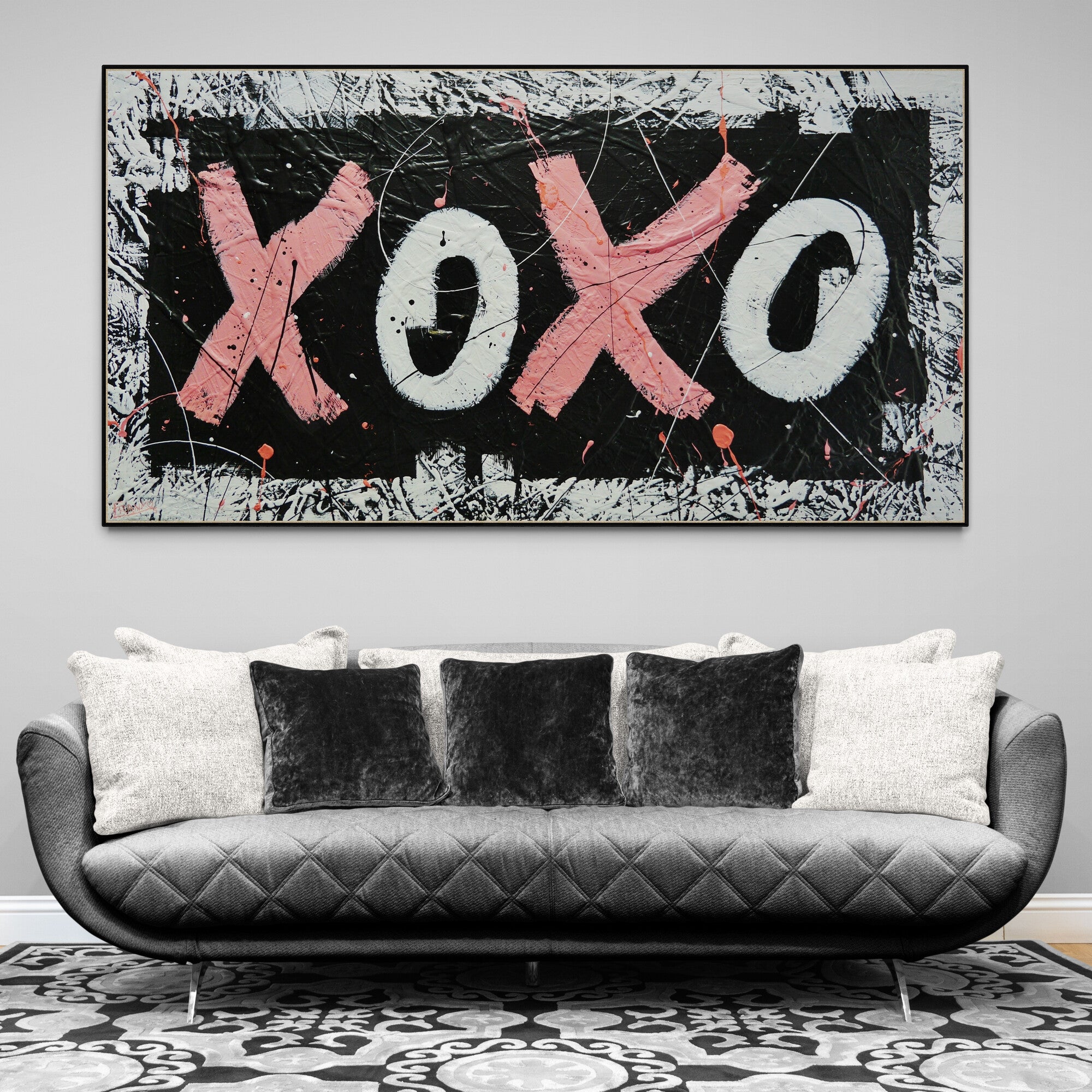 Free Lovin 190cm x 100cm Textured Urban Pop Art Canvas Painting - Modern Wall Decor for Living Room, Bedroom & Office