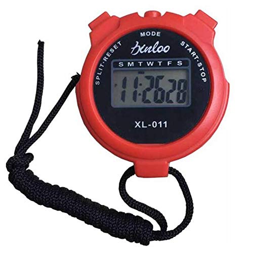 TopHomer Digital Stopwatch - Large Display Sports Timer with Count Up/Down, Chronograph for Training, Racing & Fitness - Perfect for Coaches, Athletes & Gym Workouts (Red)