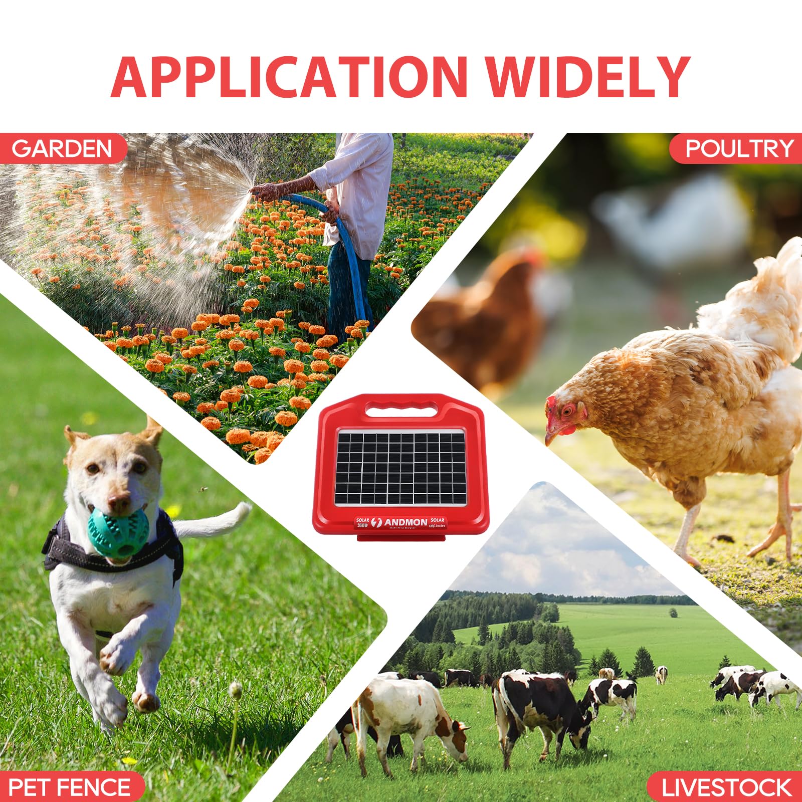 S600 Solar Electric Fence Charger - 35 Mile Range, 0.65 Joules Powerful Solar Fence Energizer for Livestock, Pets & Garden Protection | Weatherproof & Low Maintenance | Perfect for Farms, Ranches & Backyard Security