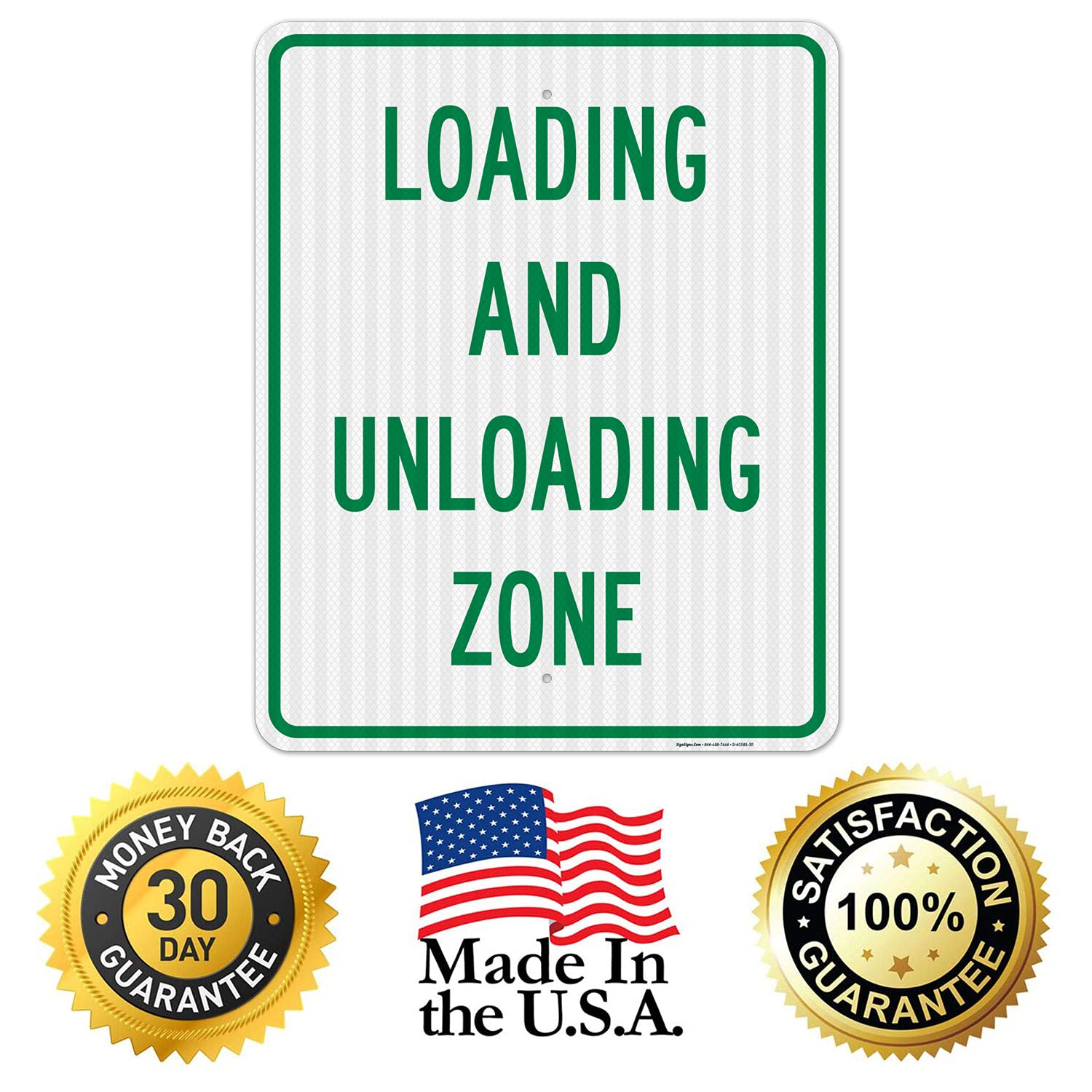 3M EGP Reflective Loading Zone Sign - 24x30 Inches, .080 Aluminum, Fade Resistant - Made in USA - Perfect for Warehouses, Construction Sites & Parking Areas
