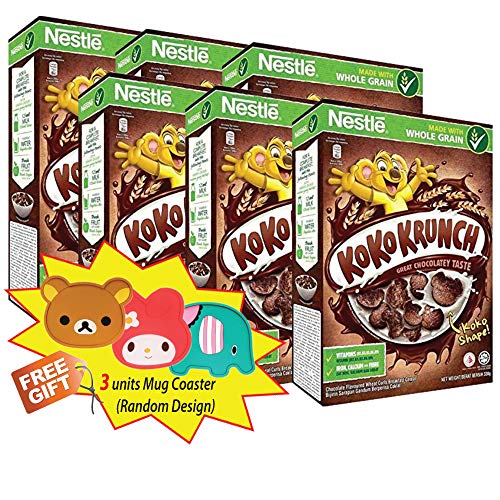 Nestle Koko Krunch Chocolate Wheat Curls Breakfast Cereal - 6 Boxes (11.64oz/330g Each) - Malaysian Import - Perfect for Quick Breakfast & Kids Snacks
