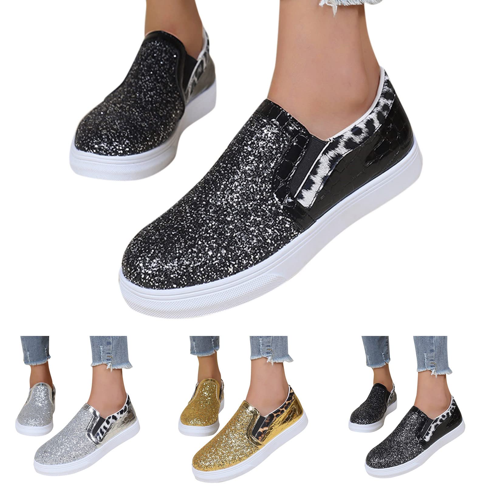 Women's Slip-On Running Sneakers - Lightweight White Walking Shoes for Women | Comfortable Casual & Workout Shoes for Gym, Travel & Everyday Wear