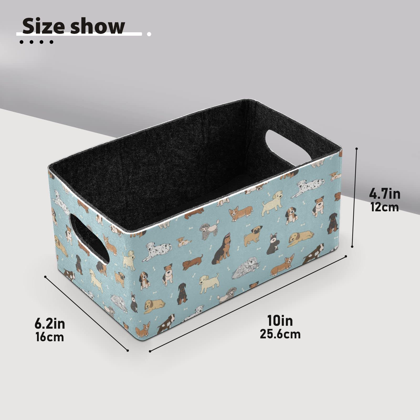 Emelivor 2-Piece Felt Collapsible Storage Bins with Dual Handles - Foldable Laundry Baskets for Closet, Bedroom & Bathroom Organization - Perfect for Toys, Blankets, Towels & Home Storage Solutions