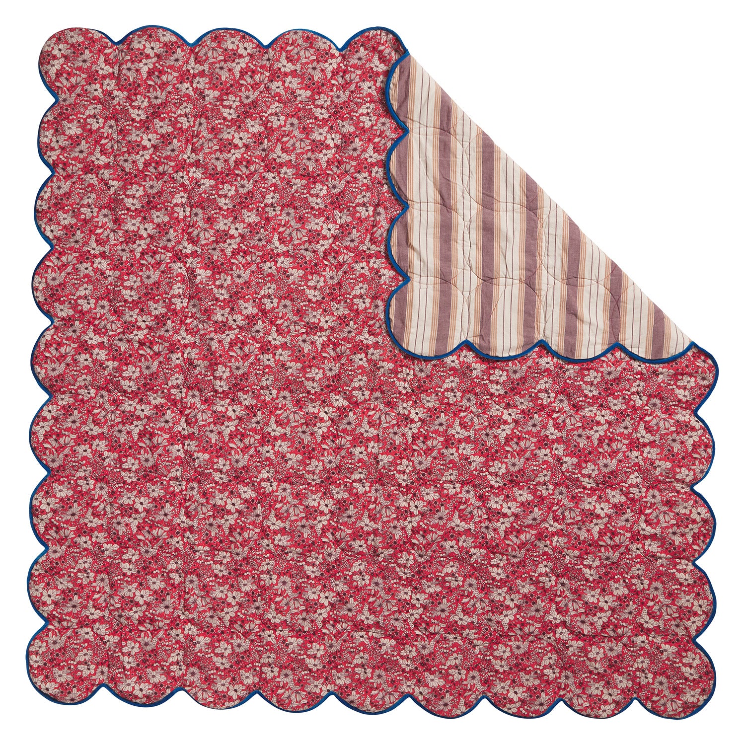 Evette Scalloped Quilted Coverlet - Soft Bedspread for Queen Size Bed, Lightweight Quilted Bed Cover with Elegant Scalloped Edge Design - Perfect for Guest Rooms, Master Bedrooms & Cozy Home Decor