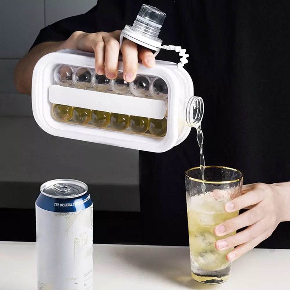Portable Ice Ball Maker for Cocktails & Whiskey - Stainless Steel Ice Mold with Lid - Perfect for Home Bars, Parties & Gifts