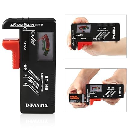 PRIMIL BT-168 Universal Battery Tester - Check AA AAA C D 9V 1.5V Button Cell Batteries | Portable Battery Voltage Meter for Home, Office & Emergency Kits