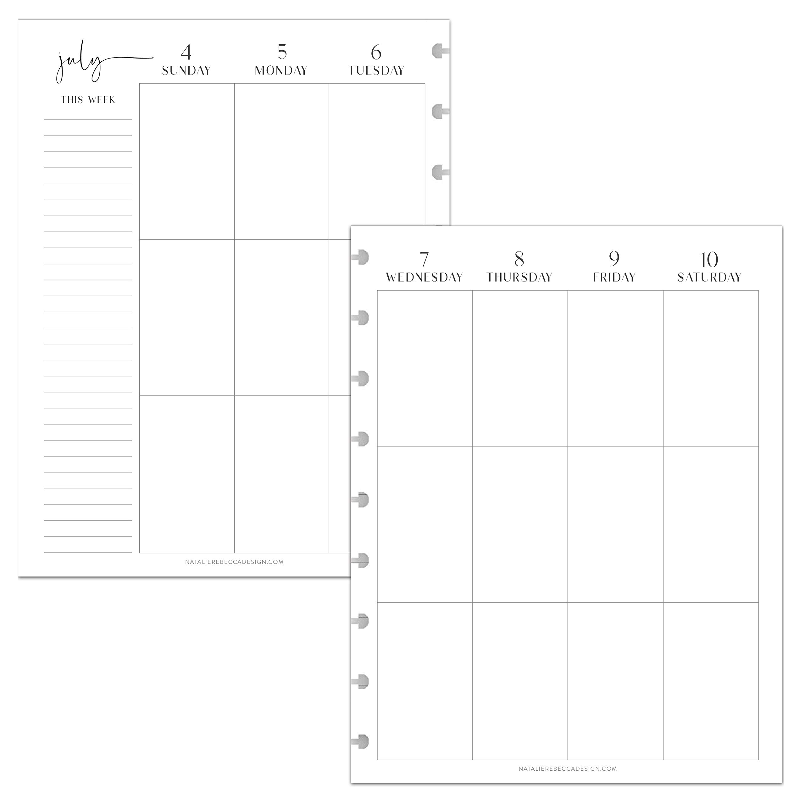 BetterNote July 2025 - June 2026 Academic Year Vertical Discbound Calendar Refill - 9-Disc, 7