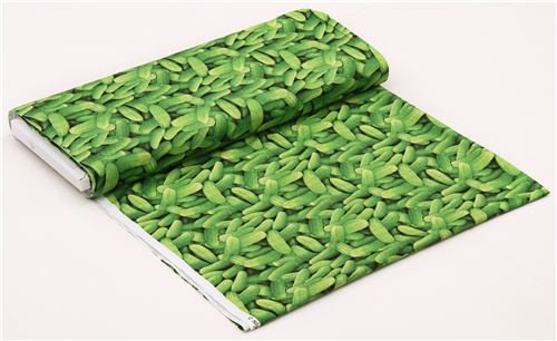 Fresh Green Cucumber Print Fabric - 100% Cotton, 0.5 Yard Multiples - Perfect for Kitchen Decor, Aprons & Food-Themed Crafts | Elizabeth's Studio