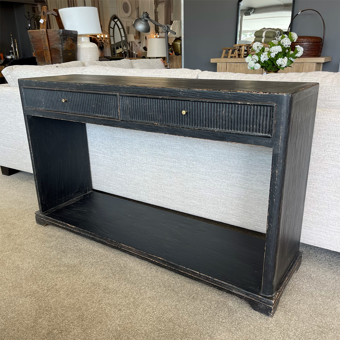 Anchorage Console Table - Aged Black Finish - Perfect for Entryway, Living Room, or Office Decor