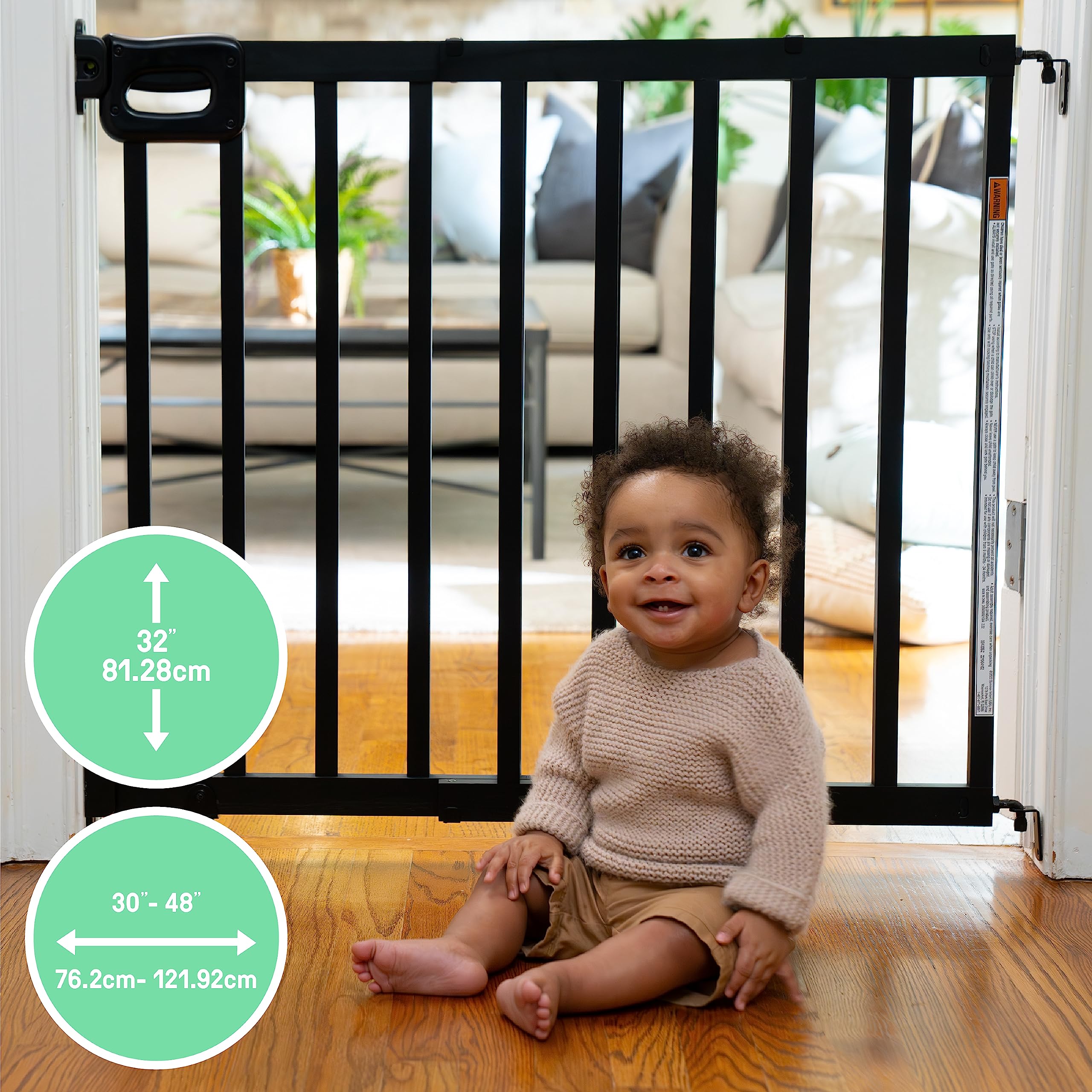 Summer Infant Deluxe Wood Safety Baby Gate - Adjustable 30-48