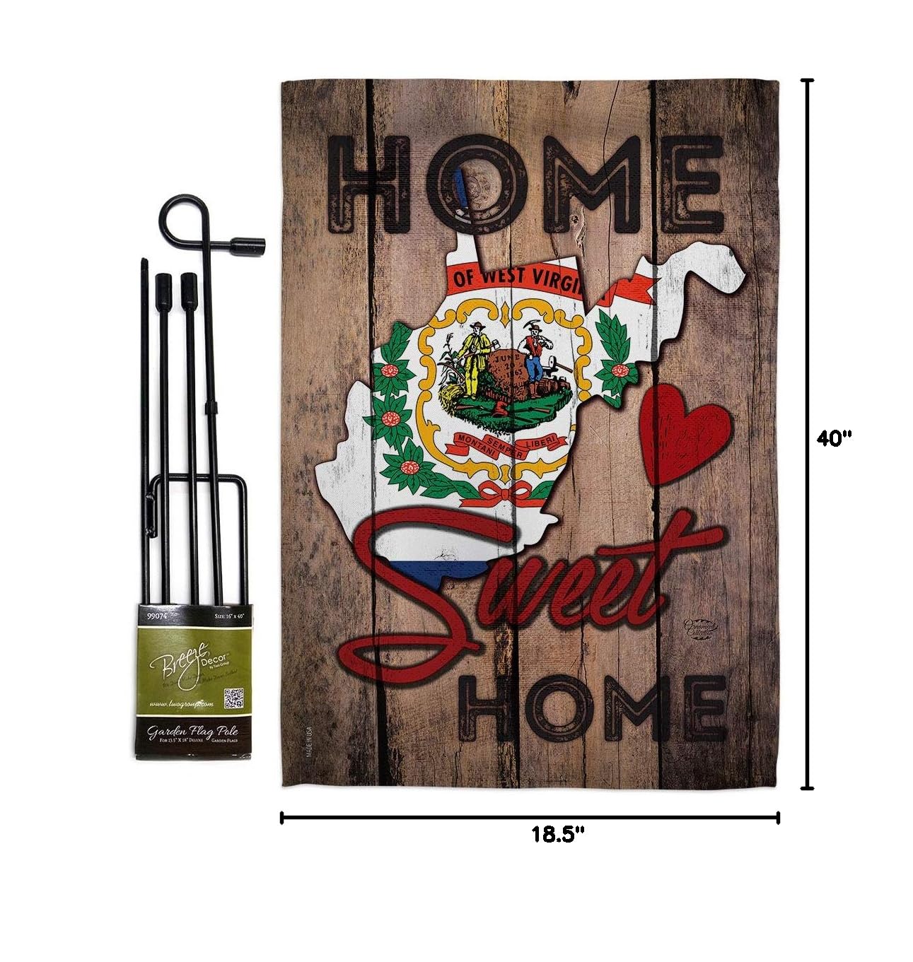 West Virginia Garden Flag Set - Double-Sided 13x18.5in - Perfect for Yard & Home Decor