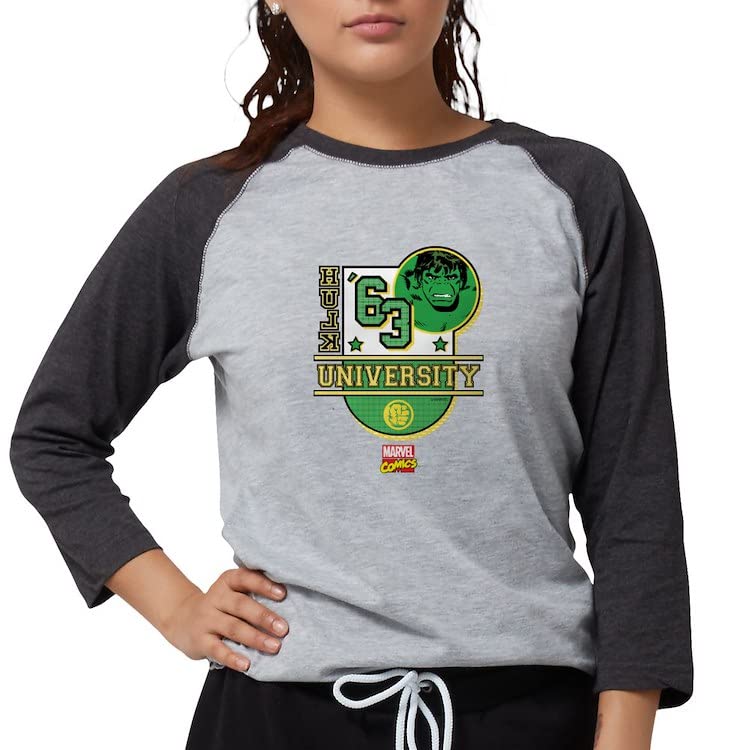 Hulk University Women's Baseball Tee - Soft Cotton Graphic T-Shirt for College & Superhero Fans | Perfect for Casual Wear, Gifts & Marvel-Themed Events