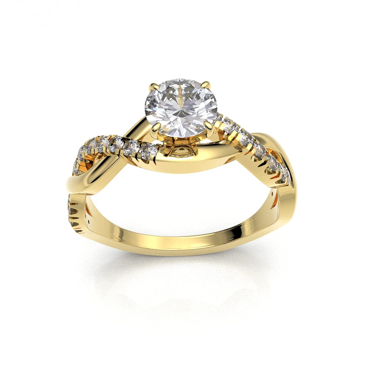 0.70ct Certified Solitaire Diamond Engagement Ring in 14K White Gold - 0.55ct Center Stone, Split Shank Setting, Infinity Wedding Band for Women (Color HI, Clarity I1/I2) - Perfect for Proposals, Anniversaries & Romantic Occasions