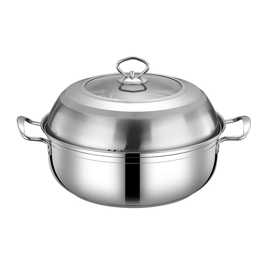 Premium Stainless Steel Stockpot with Glass Lid - 32QT (11.5cm) Heavy Duty Soup Pot, Pasta Pot with Heat-Resistant Handles for Easy Cooking & Cleaning - Perfect for Home Kitchen, Restaurant & Catering Use