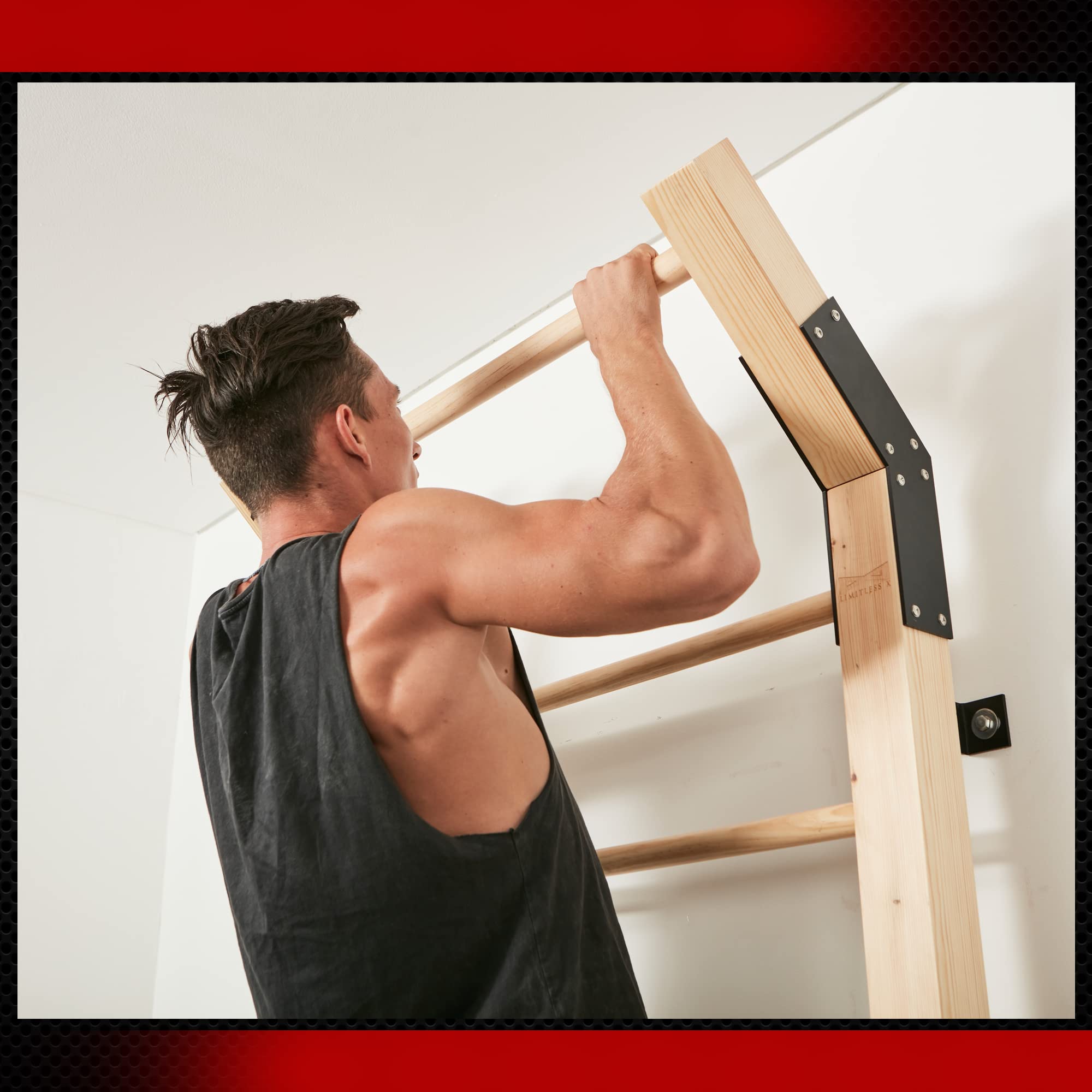 Swedish Ladder Wood Stall Bar - 11-Rung Gymnastic Equipment for Physical Therapy, Back Pain Relief & Scoliosis Exercise | Improve Range of Motion & Strength Training | Perfect for Home Gym, CrossFit & Rehabilitation