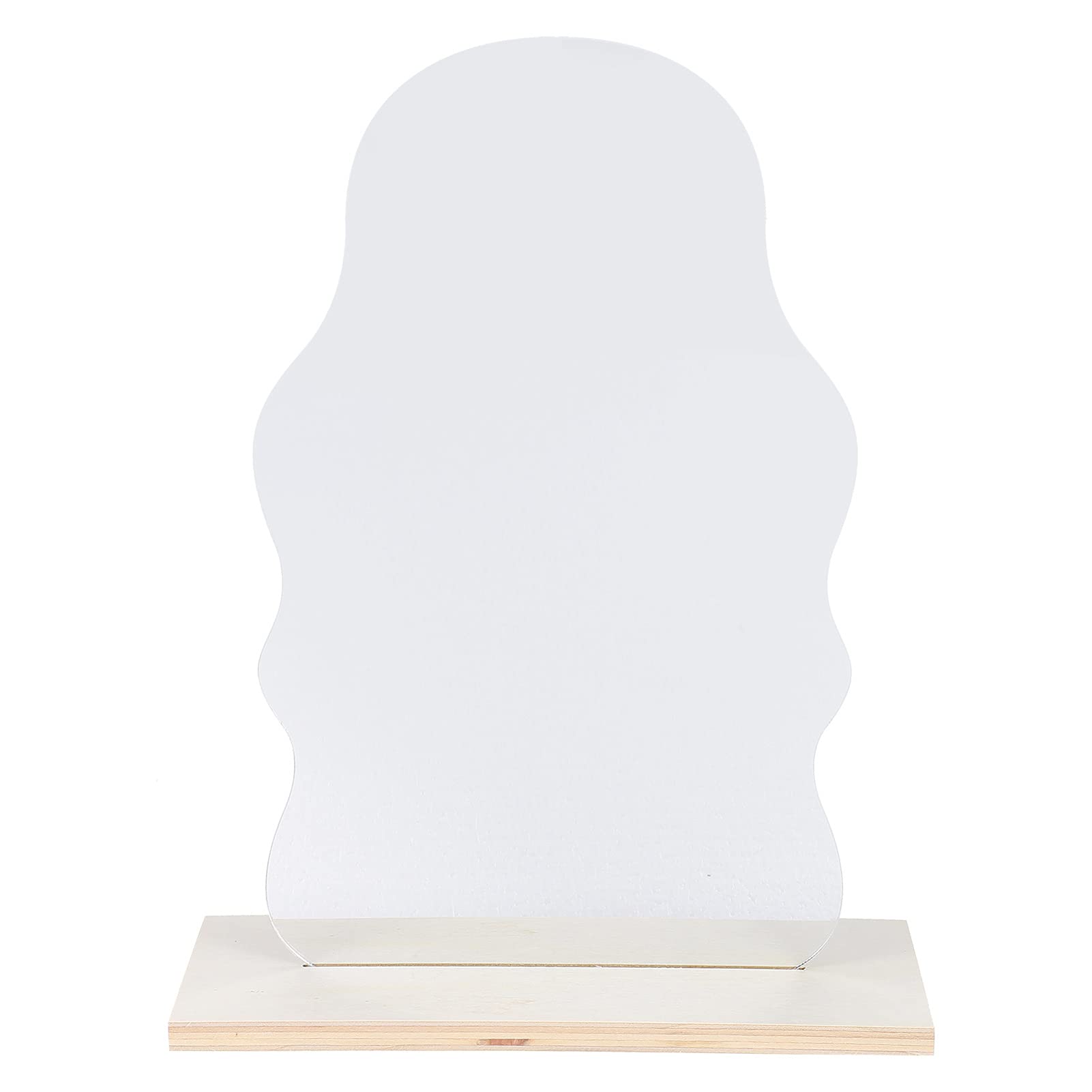 ULTNICE Acrylic Makeup Mirror with Wood Stand - Frameless Vanity Mirror for Desk, Dresser & Bedroom Decor - Aesthetic Cosmetic Mirror for Living Room & Home Vanity Area - Perfect for Makeup Application & Home Decoration