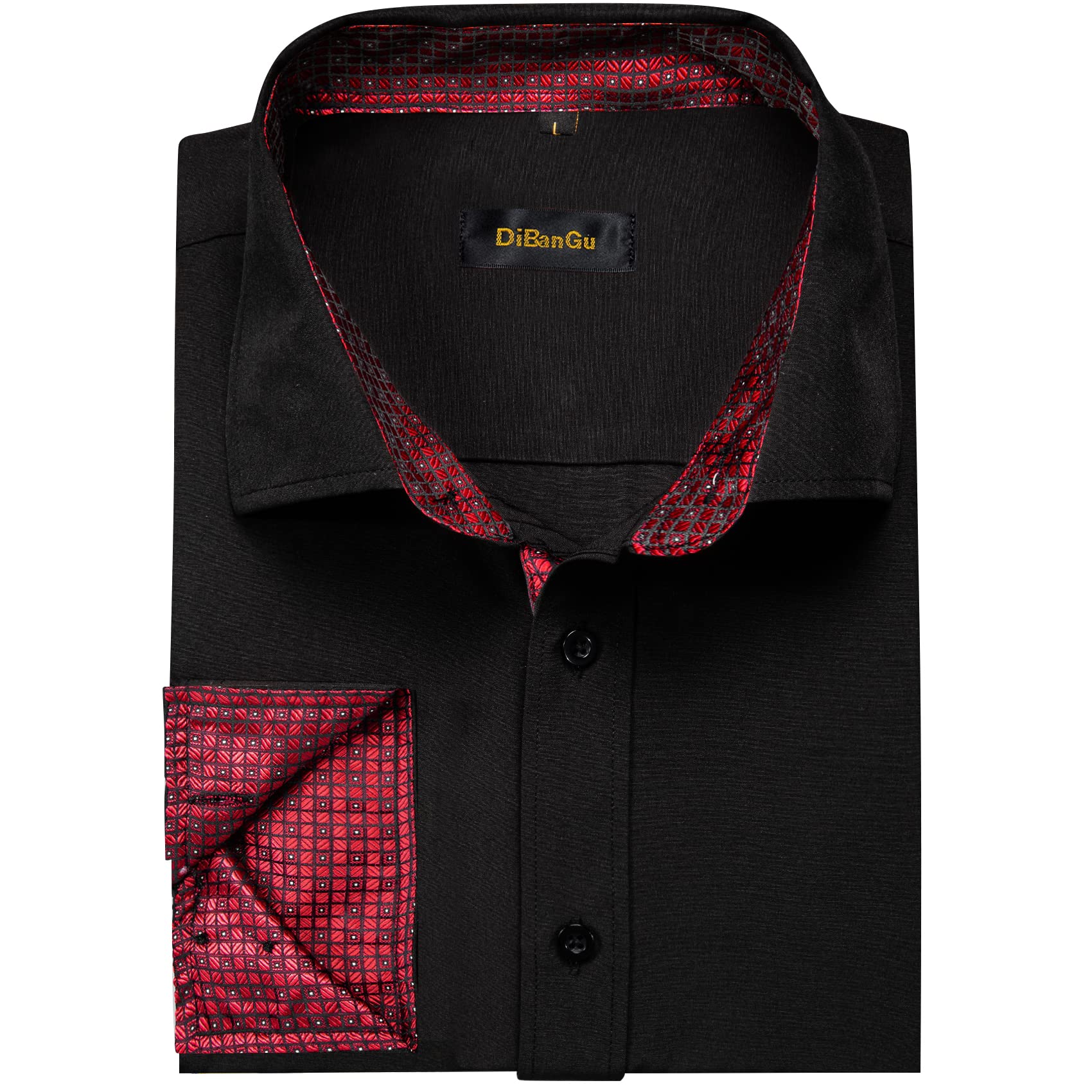 DiBanGu Men's Button Down Dress Shirts - Long Sleeve Casual & Formal Cotton Shirt with Contrast Inner Collar | Business Office Wear & Smart Casual Outfits