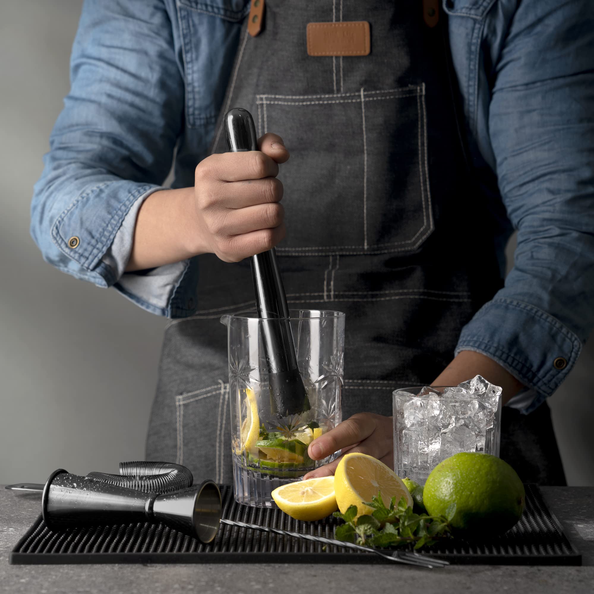 Premium 10-Inch Stainless Steel Cocktail Muddler - 304 Grade Bar Tool for Mojitos, Old Fashioned & Fruit Drinks | Durable Home Bar Essential for Mixologists & Entertaining | Perfect for Home Bars, Parties & Professional Bartending