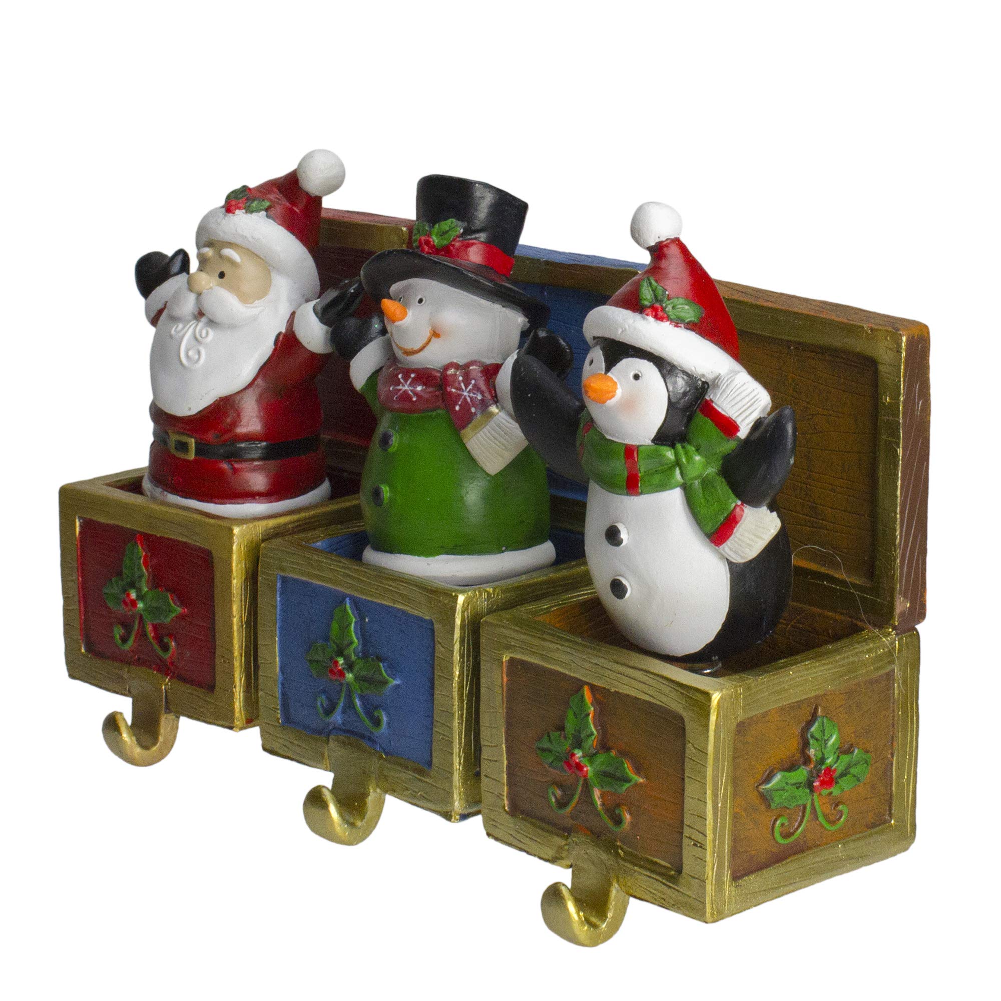 Northlight Santa Snowman and Penguin Christmas Stocking Holders Set of 3 - 6