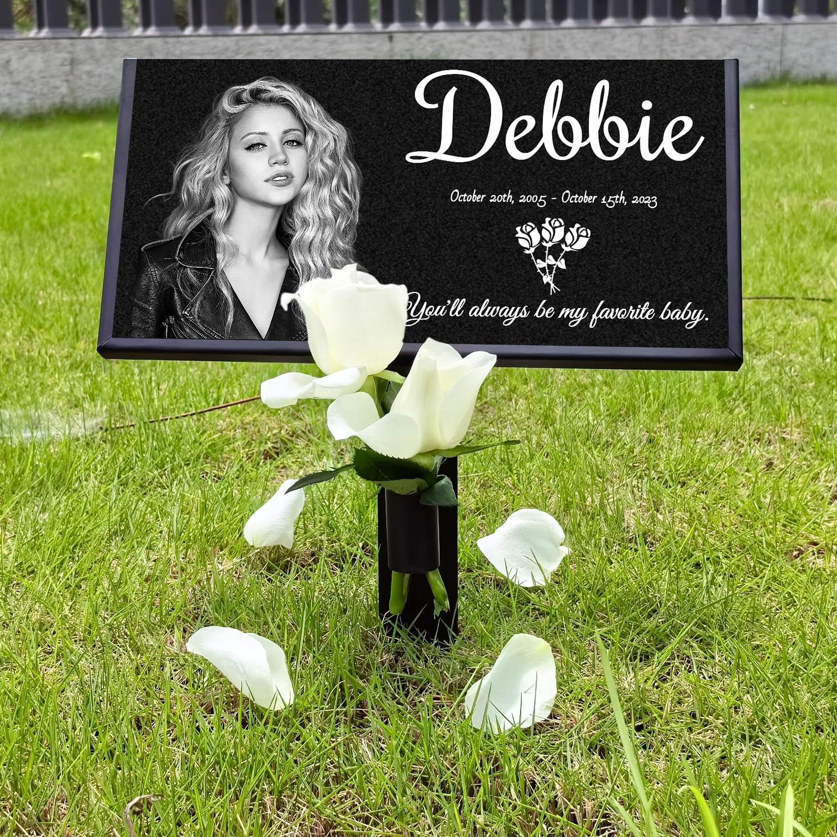 Personalized Grave Markers & Memorial Plaques for Cemetery - Outdoor Memorial Stones & Headstones for Loved Ones - Perfect for Graveside Tributes & Lasting Remembrances