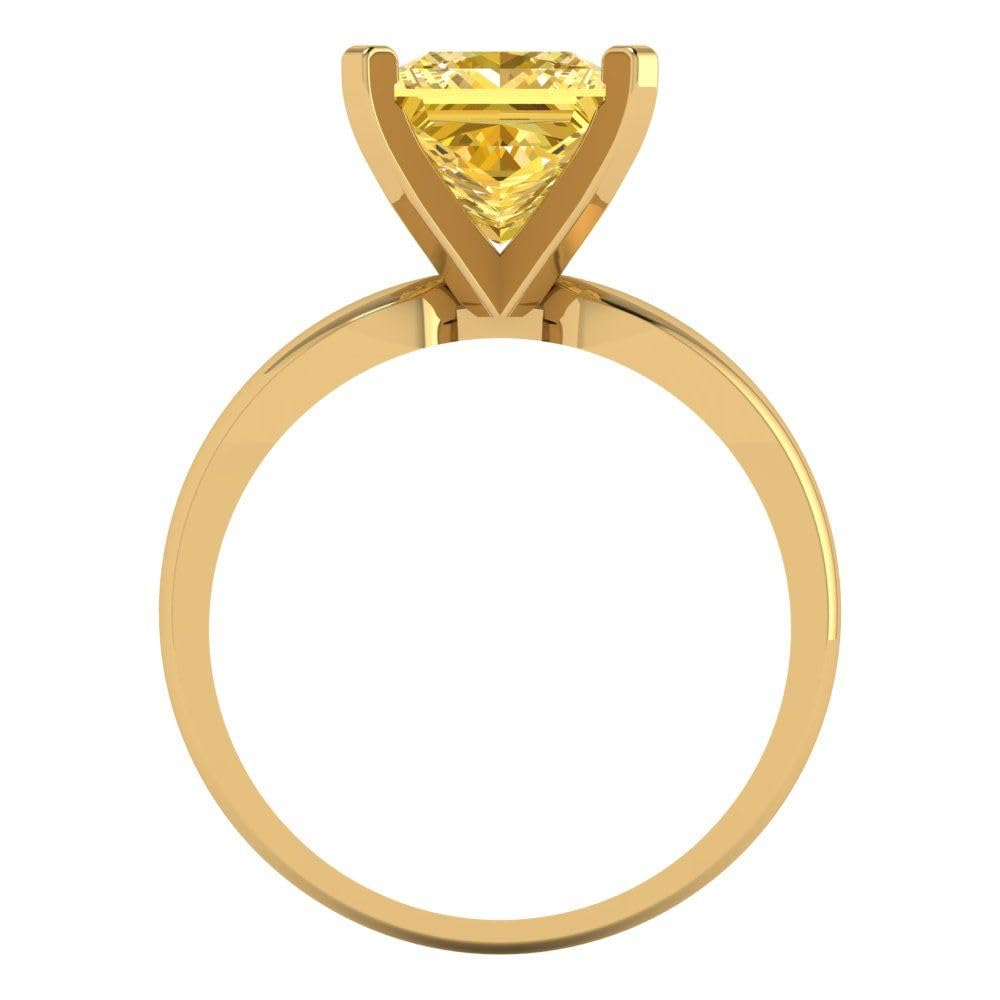 2.50ct Princess Cut Citrine Ring - 18K Gold for Engagement & Anniversary
