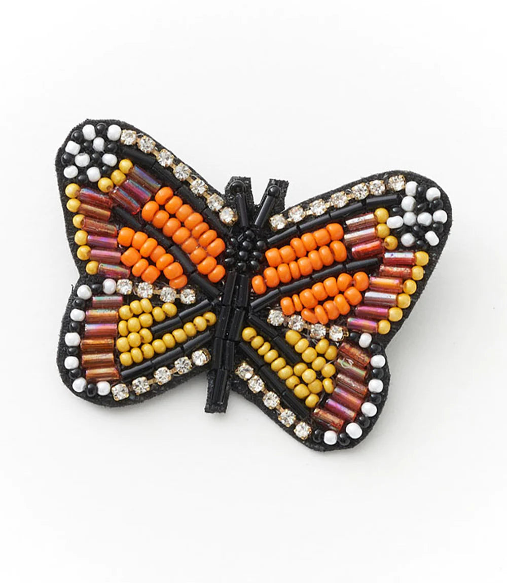 Elegant Butterfly Beaded Brooch Pin - Vintage Floral Jewelry for Women - Perfect for Weddings, Parties & Special Occasions