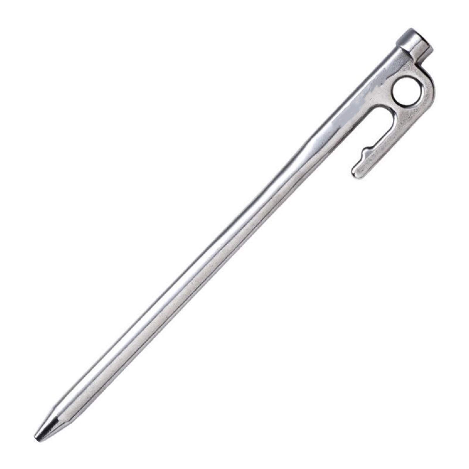 YCZOD Heavy Duty Stainless Steel Tent Stakes - 4 Pack Camping Pegs with Hooks for Outdoor, Hiking & Backpacking | Durable Tent Accessories for Windy Weather & Rocky Terrain