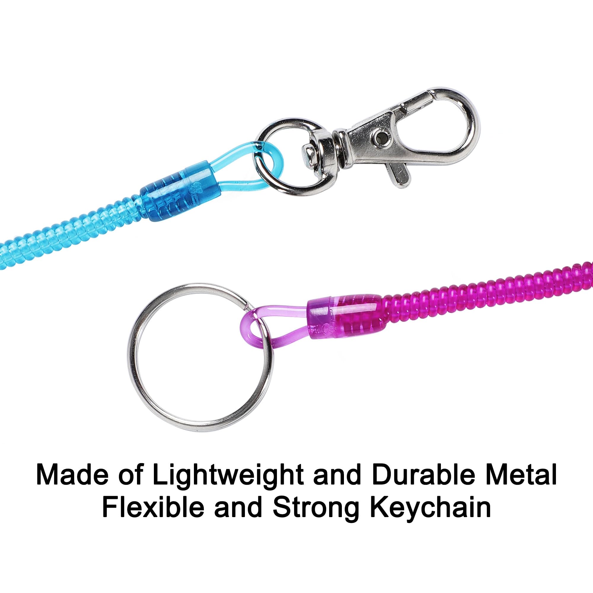 Retractable Safety Coiled Lanyard with Metal Lobster Clasp - Anti-Lost Spiral Keychain for Keys, Wallet & Phone | Theftproof Stretch Cord for Office, Gym & Travel Accessories