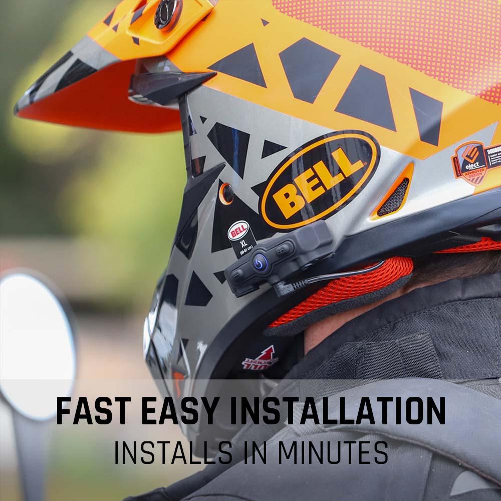 CONNECT BT2 Bluetooth Motorcycle Headset Kit with FM Radio - Wireless Intercom for Riders, Hands-Free Calling & Music Streaming on the Go