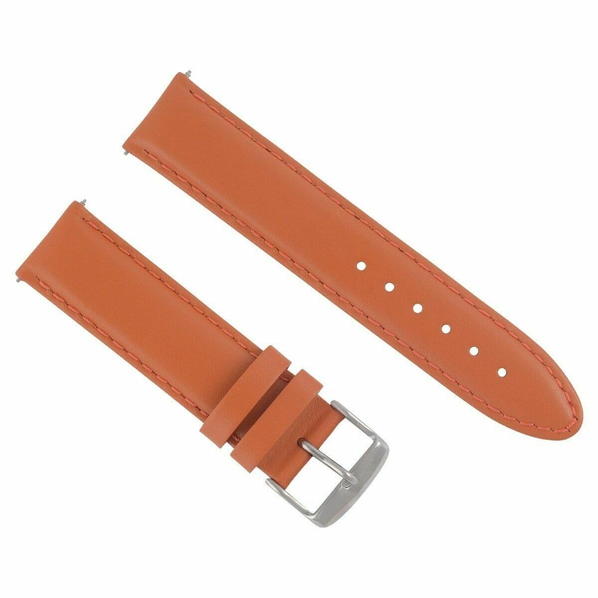 20mm Smooth Genuine Leather Watch Band Strap for Men - Replacement Strap Compatible with Montblanc Watches - Orange Color - Perfect for Business, Casual & Formal Occasions