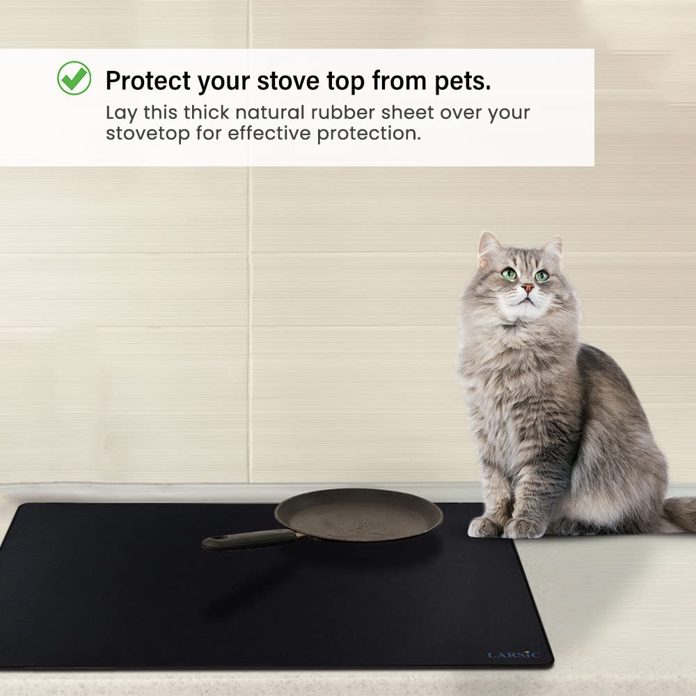 Larsic Stove Cover - 36x21 Inch Black Waterproof Anti-Slip Electric Stove Protector | Foldable Gap Cover for Washer Dryer Top | Prevents Scratches & Expands Counter Space | Perfect for Kitchen, Laundry Room & Small Apartments