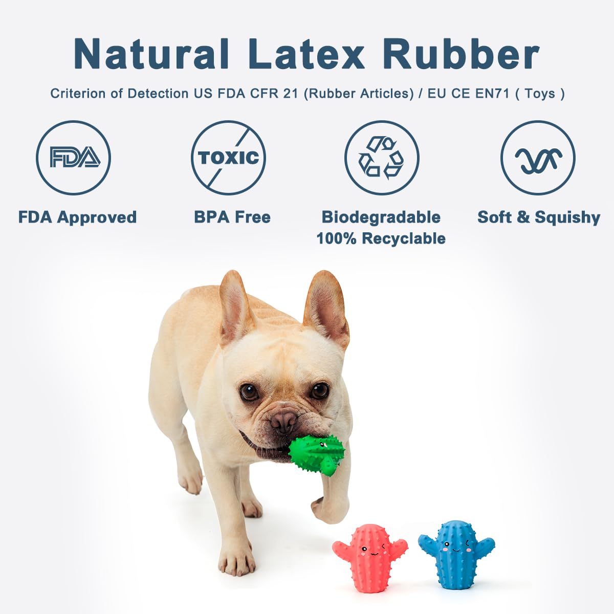 **Squeaky Dog Toys for Small Dogs & Puppies - Soft Latex Chew-Resistant Squeaky Ball, Cute Bouncing Cactus Pet Toy for Playtime & Training (Ideal for Indoor/Outdoor Fun & Teething Puppies)**
