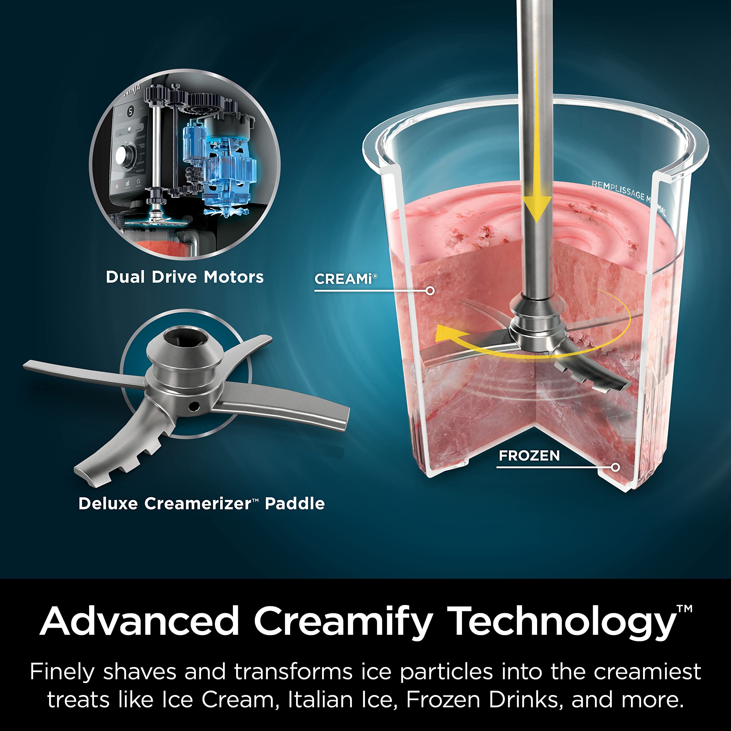 Ninja CREAMi Deluxe 11-in-1 Ice Cream Maker Machine - Make Homemade Ice Cream, Sorbet, Frozen Yogurt, Milkshakes & More with 2 XL Pint Containers (Canadian Version NC501C) - Perfect for Family Desserts, Summer Treats & Healthy Frozen Snacks