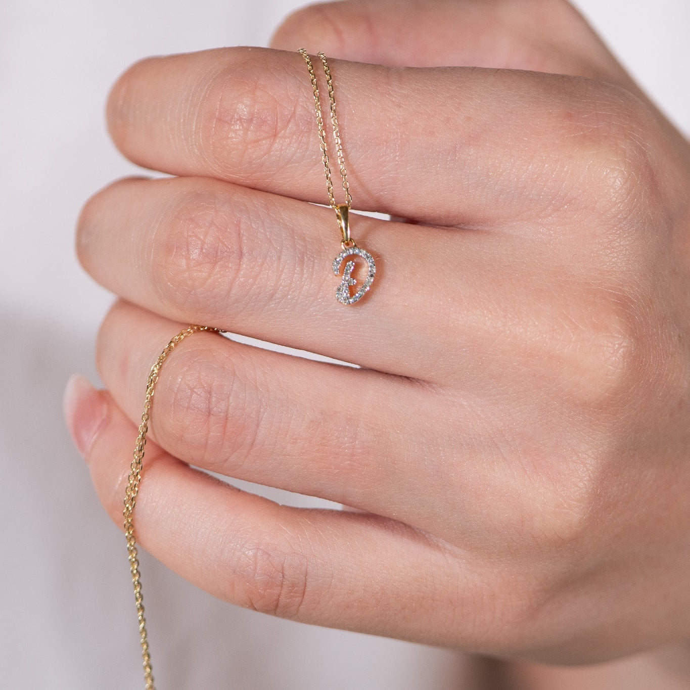14K White Gold Cursive Diamond Initial Necklace - Personalized Monogram Pendant for Women, Elegant Gift for Mom, Wife, Anniversary, Birthday | Perfect for Everyday Wear, Date Nights & Special Occasions