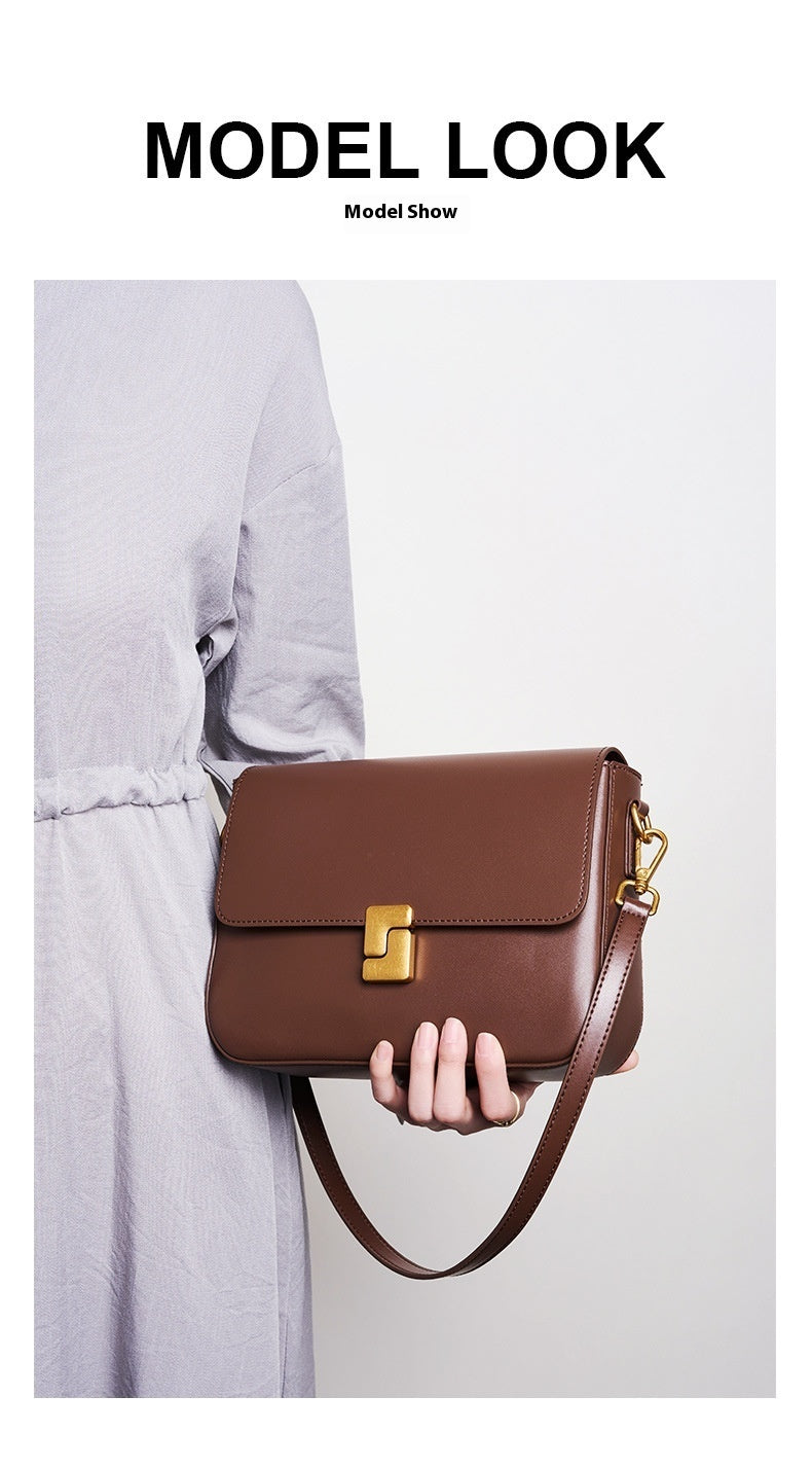 Premium Genuine Leather Shoulder Messenger Bag - Crossbody Underarm Bag for Men & Women - Perfect for Work, Travel & Everyday Use