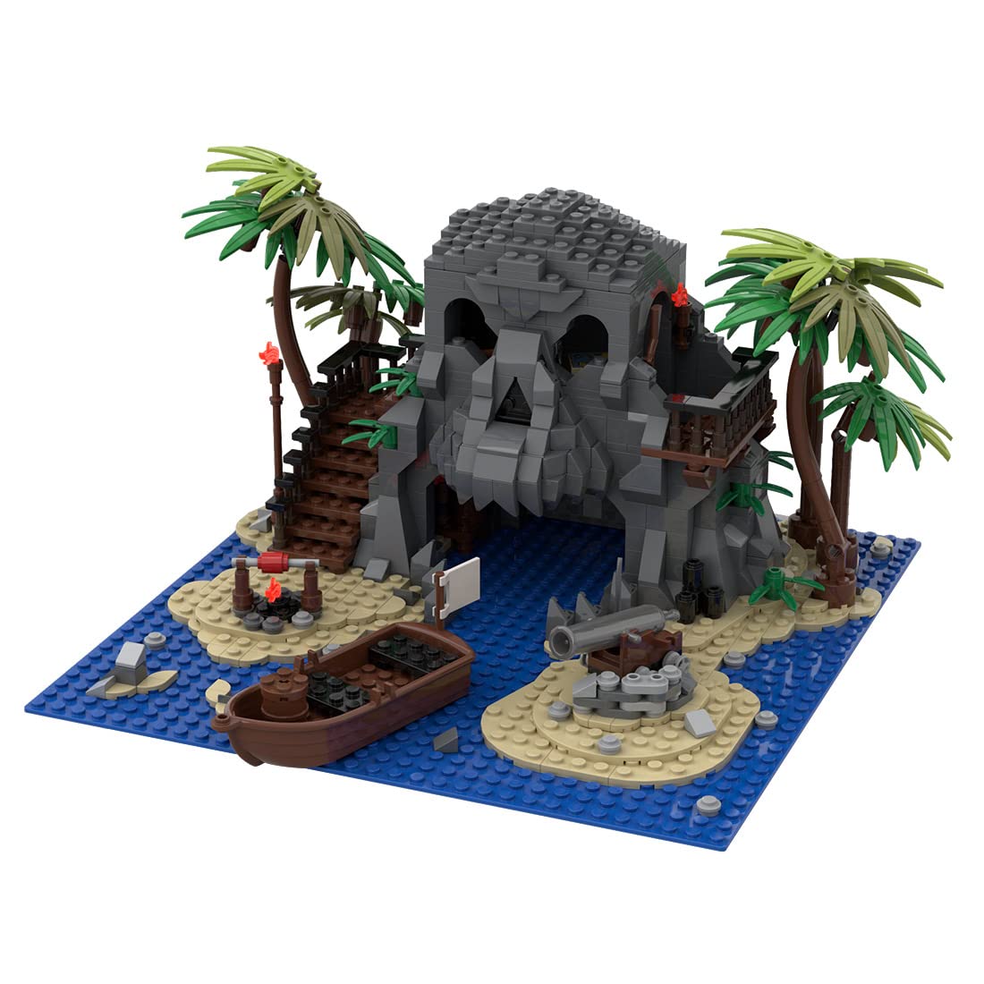 MOCI Skull Island Building Blocks - 1132PCS Medieval Pirate Castle Set, Lego-Compatible MOC Toy (Fits 70411 Pirates Treasure Island) | Creative Play & Collector's Display for Adults & Kids