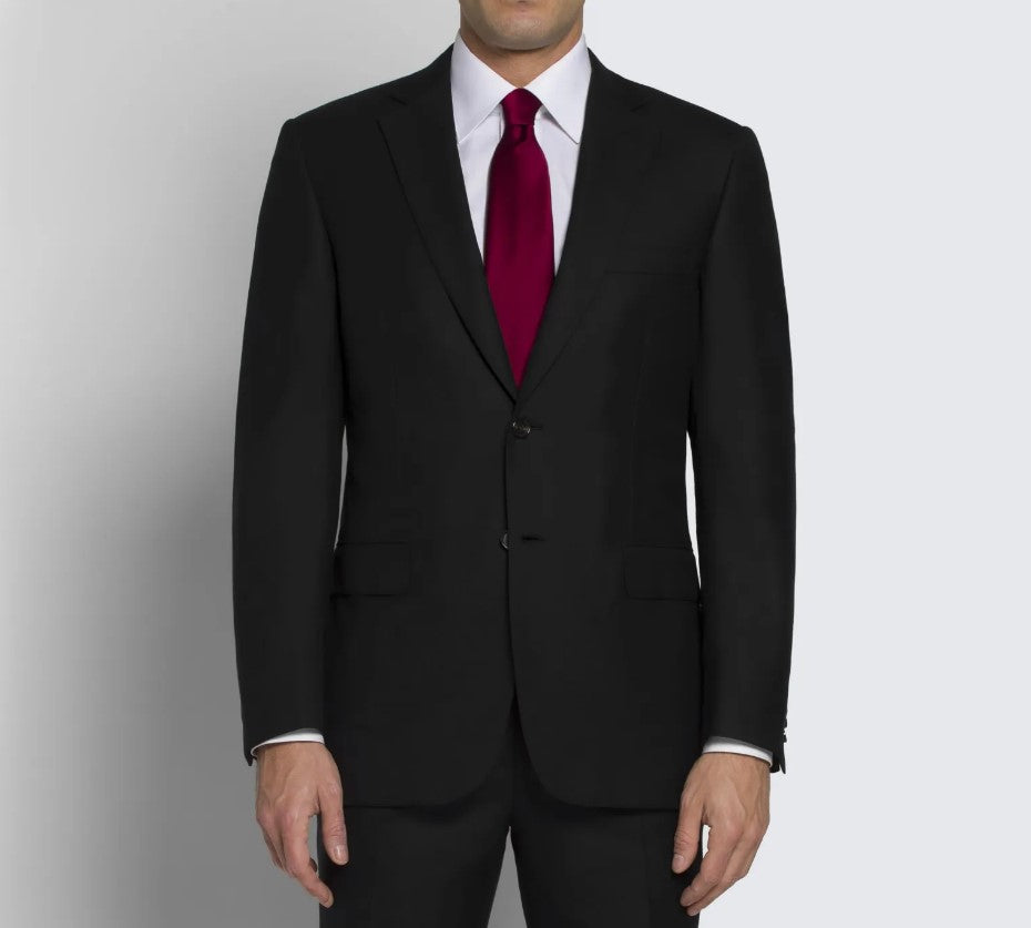 BRIONI Men's Black Solid Suit - Premium Slim Fit Business Suit for Formal Occasions, Weddings & Office Wear