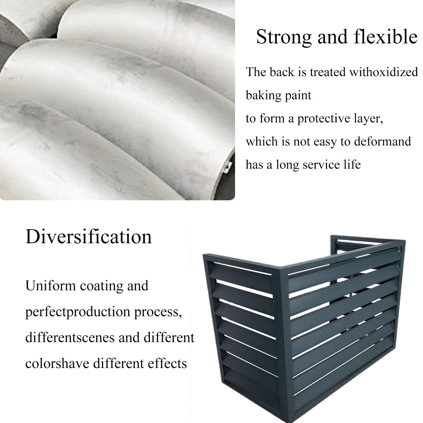Waterproof Outdoor AC Unit Cover - Durable Metal Air Conditioner Fence & Privacy Screen for Mini Split Condenser (44