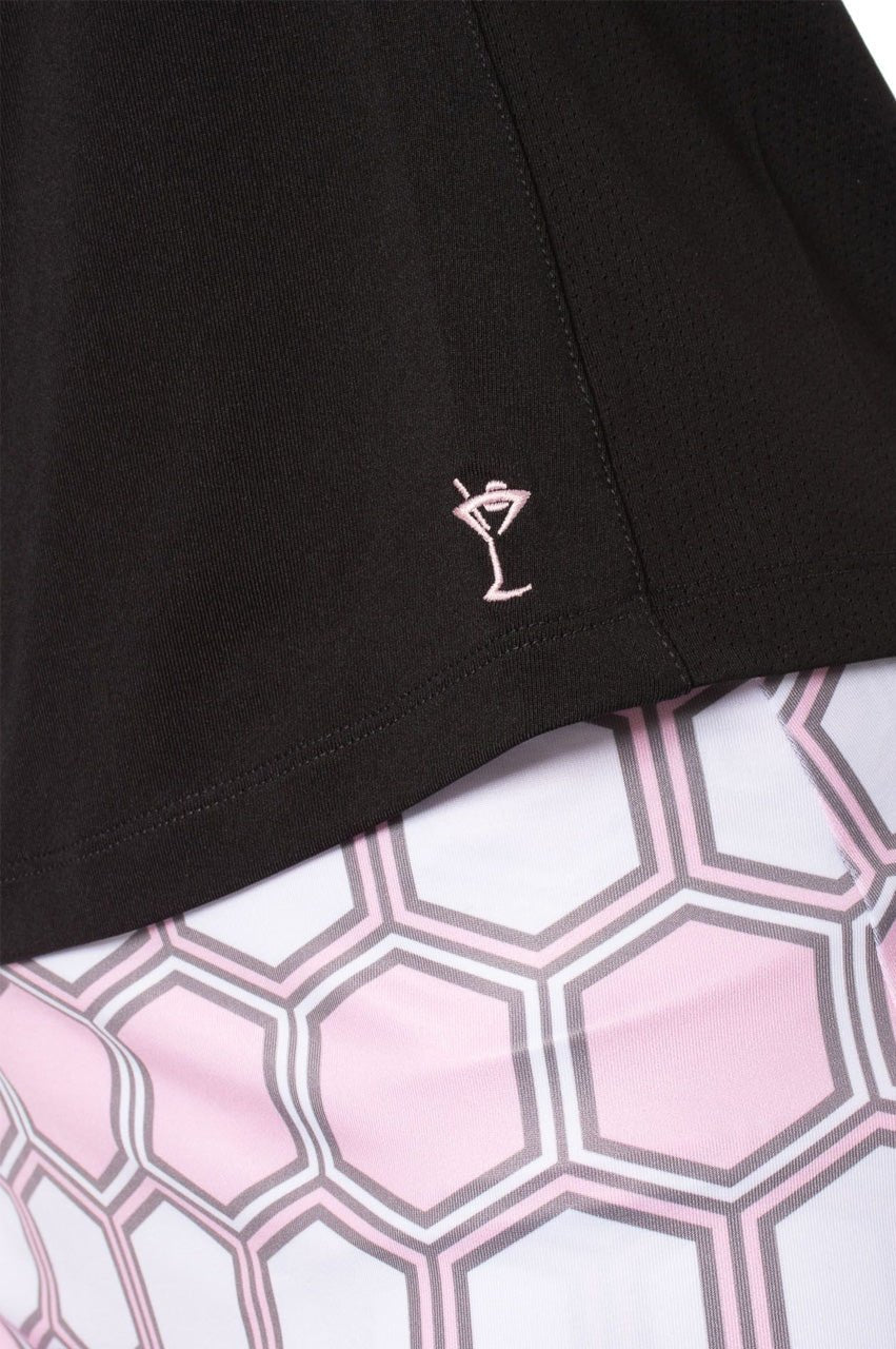 Men's Black Long Sleeve Zip Polo Shirt - Casual & Athletic Performance Top for Golf, Work & Outdoor Activities