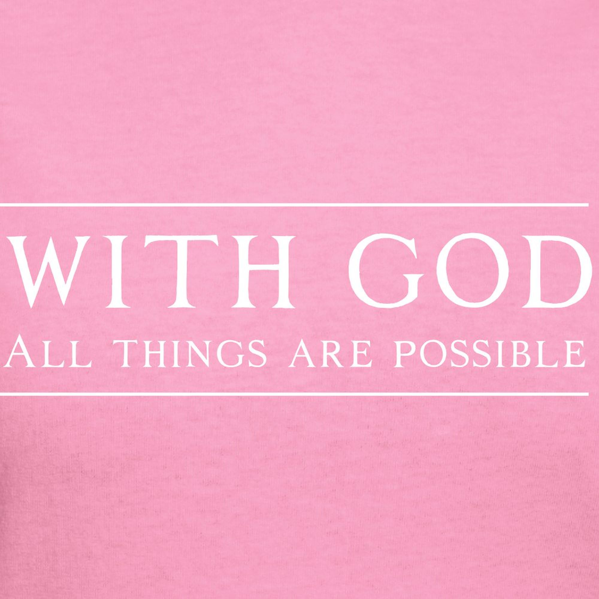 Women's Cotton Dark T-Shirt with 'With God All Things Are Possible' Print - Comfortable Faith-Inspired Tee for Church, Bible Study & Everyday Wear
