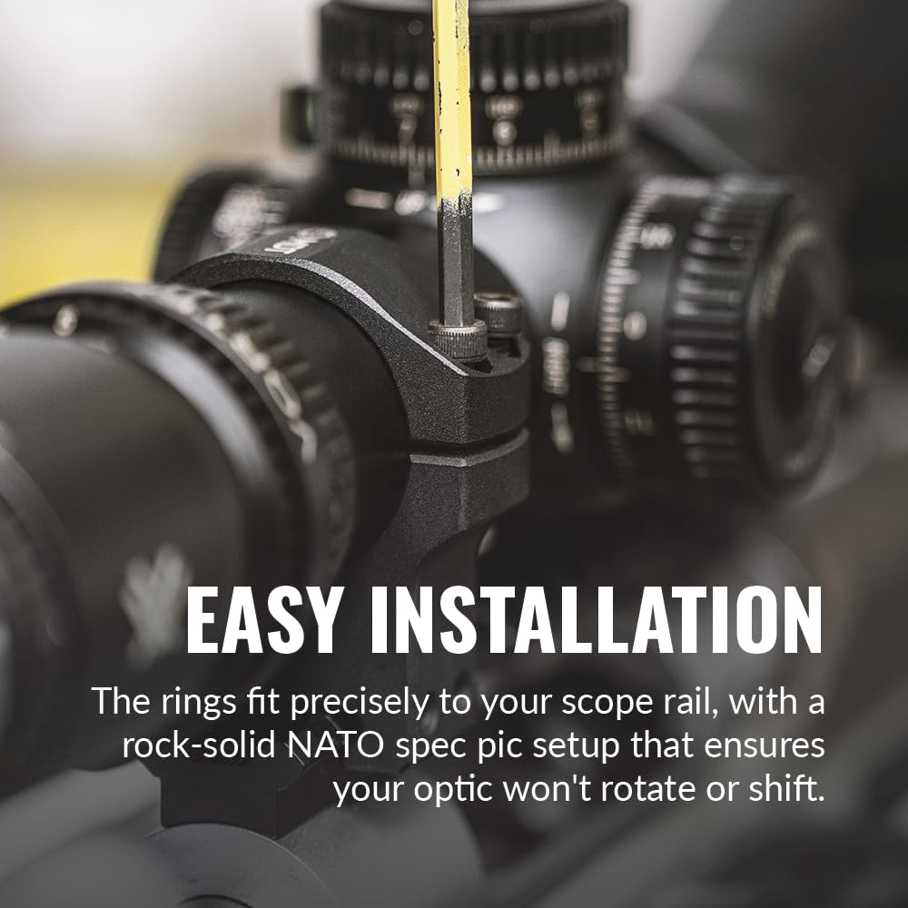 MDT Premier Lightweight Aluminum Scope Rings - 30mm 34mm 1 inch High Precision Picatinny Mount for Rifle Scopes | Low Medium High X-High Profile | Perfect for Hunting, Tactical Shooting & Long Range Precision
