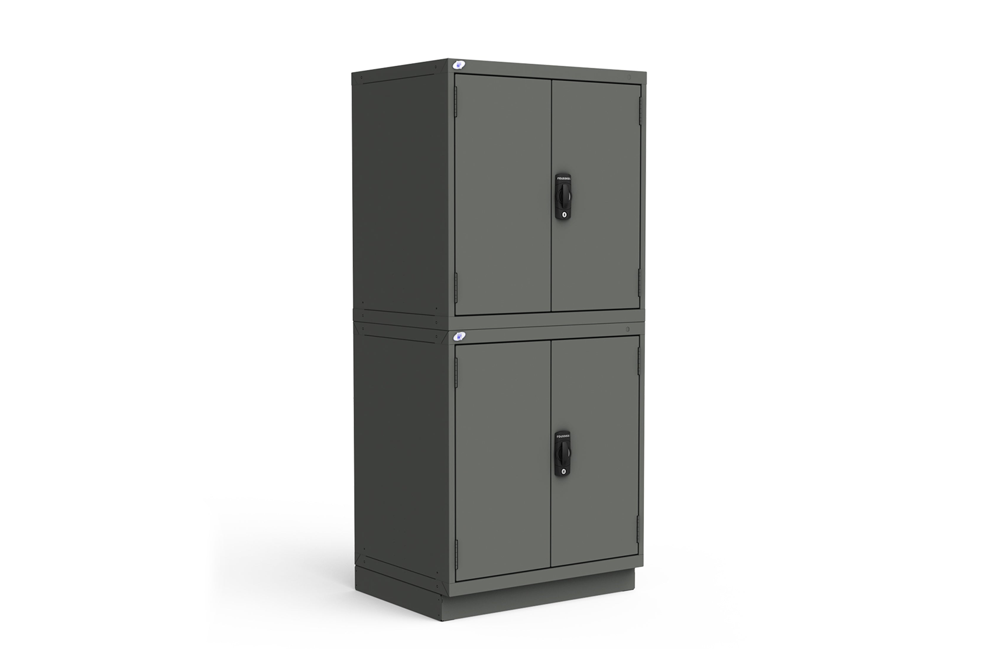 Rousseau Stacked Symmetrical Locker Cabinet - Durable Metal Storage for Home, Office & Gym Organization - Perfect for Clothes, Shoes & Sports Equipment Storage