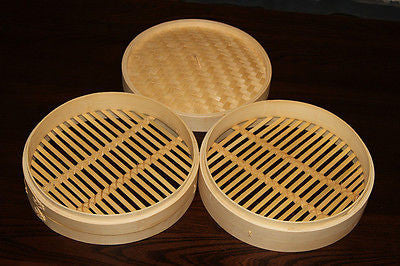 Premium 12 Inch Bamboo Steamer Set - 2 Stackable Steamer Baskets with Lid for Dim Sum, Dumplings & Asian Cooking | Natural & Eco-Friendly Kitchenware