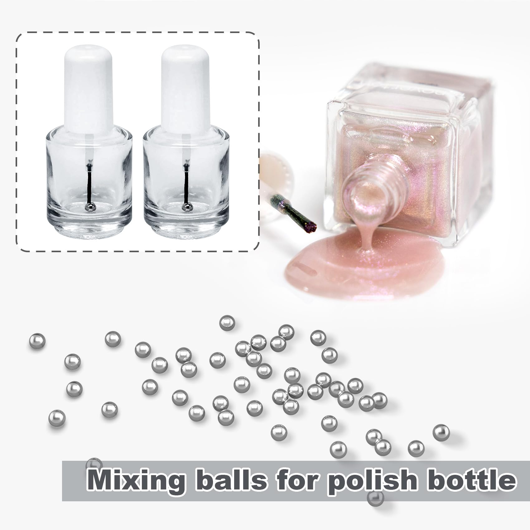 OIIKI 125 PCS 316 Stainless Steel Paint Mixing Balls - 4mm (0.16 Inch) Nail Polish & Model Paint Mixing Balls - Replacement Bearing Balls for Artists & DIY Projects - Perfect for Acrylic, Oil Paint & Epoxy Resin Mixing