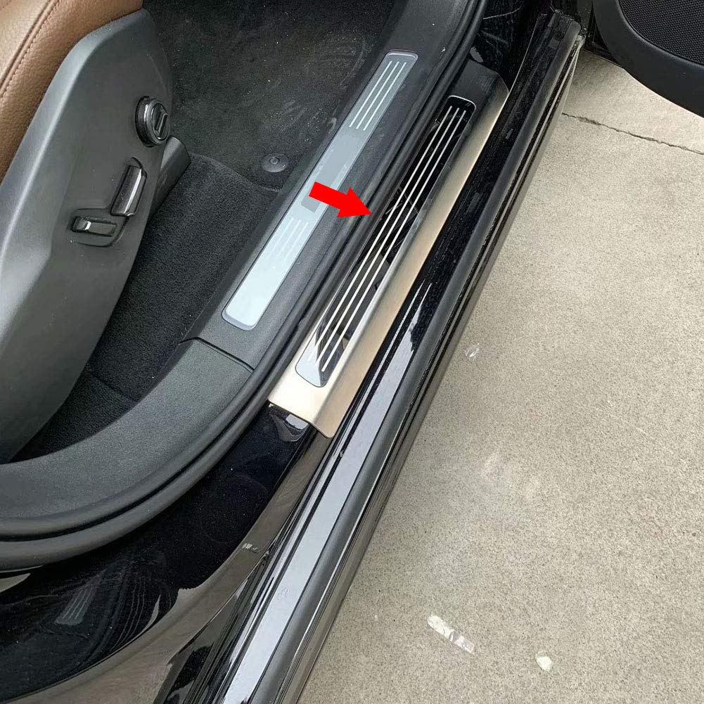 Volvo XC90 Door Sill Plate Cover (2016-2025) - Exterior Stainless Steel Scuff Guard Trim - Silver Finish for Car Protection & Style Upgrade - Perfect for SUVs, Off-Roading & Luxury Vehicle Customization