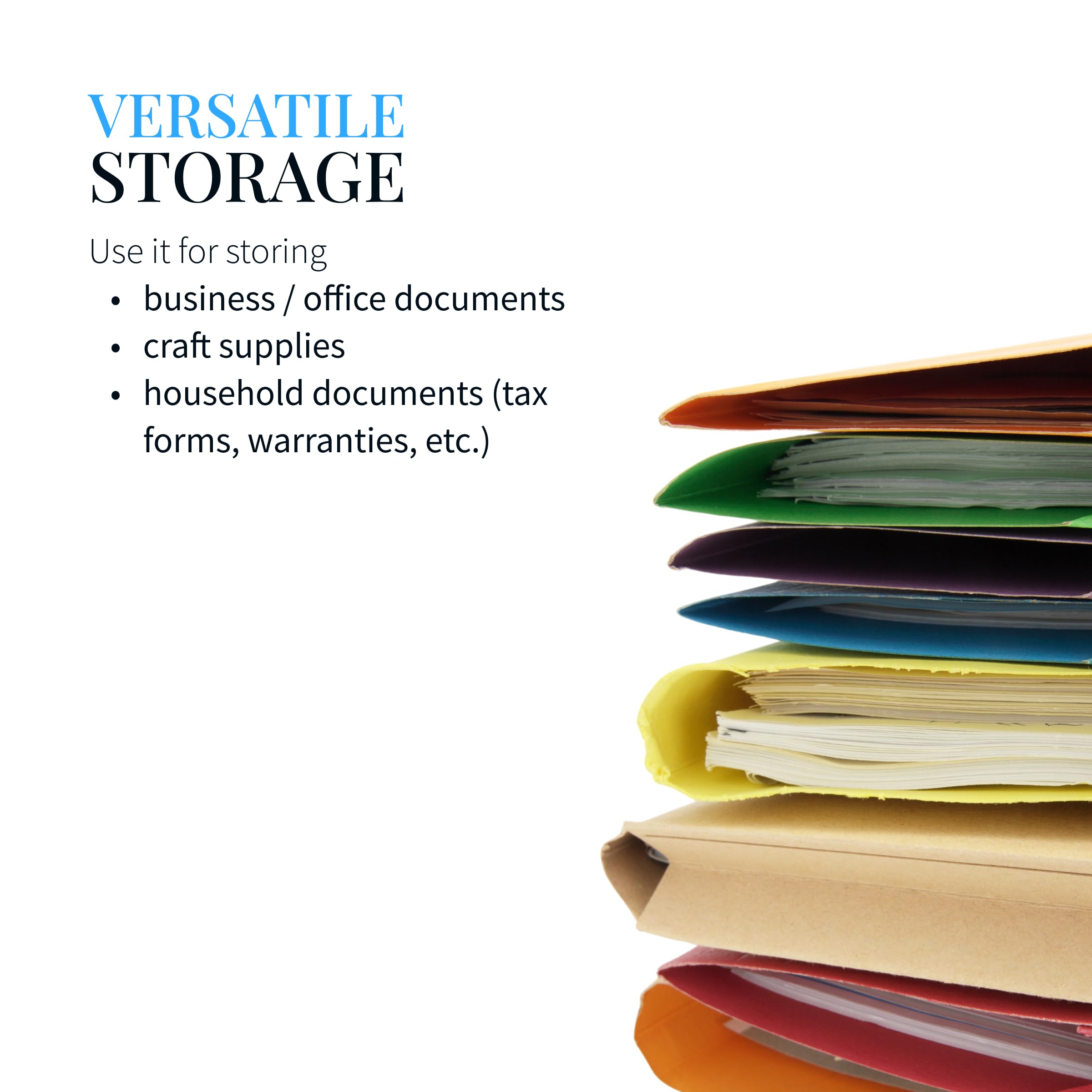 Advantus Plastic File Storage Box with Hinged Lid - Clear/Navy Document Organizer for Hanging Files | Office Organization, File Folders Storage & Home Office Supplies | Perfect for Desk, Closet & School Organization