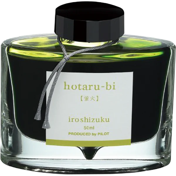 Premium Pilot Iroshizuku Fountain Pen Ink - Hotaru Bi (50ml) - Vibrant Yellow-Green Ink for Calligraphy, Journaling & Artistic Writing - Ideal for Fountain Pens, Dip Pens & Creative Projects
