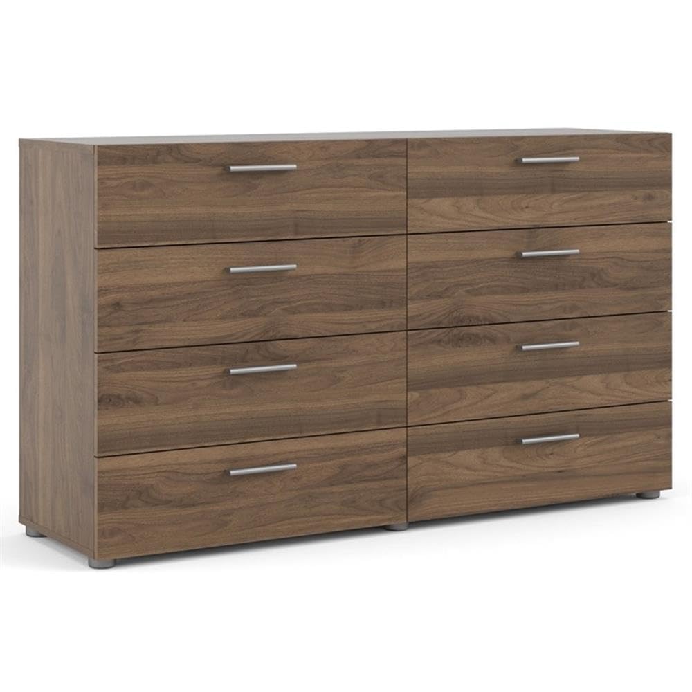 Pemberly Row 8-Drawer Double Dresser in Walnut - Solid Wood Bedroom Furniture for Storage & Organization | Perfect for Master Bedroom, Guest Room & Nursery